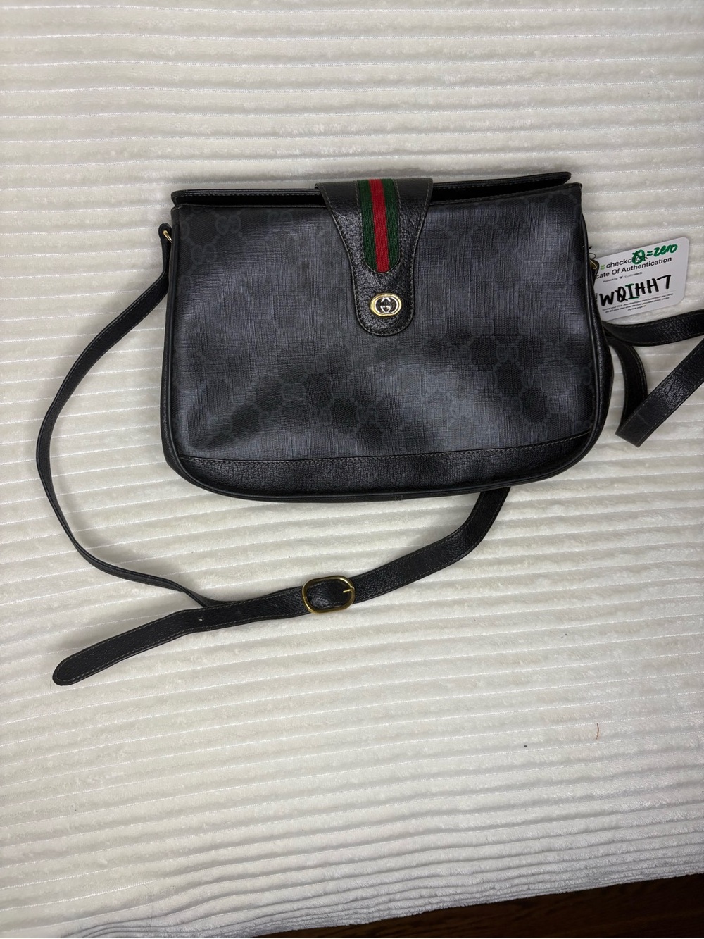 Gucci Vintage GG Monogram Supreme Sherry Web Ophidia Crossbody Bag w COA